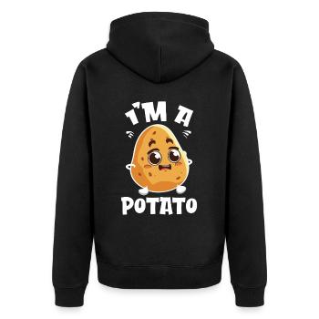 Funny potato costume potato - Unisex Premium Organic Zip Hoodie - black - Back - Nico (187cm)