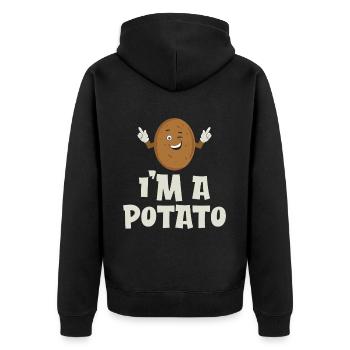 Funny potato costume potato - Unisex Premium Organic Zip Hoodie - black - Back - Nico (187cm)