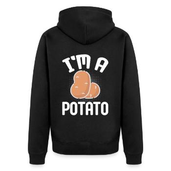 Funny potato costume potato - Unisex Premium Organic Zip Hoodie - black - Back - Nico (187cm)