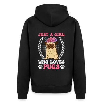 Carlin Chiens Amour Chien - Veste à capuche bio Premium Unisexe - noir - Dos - Nico (187cm)