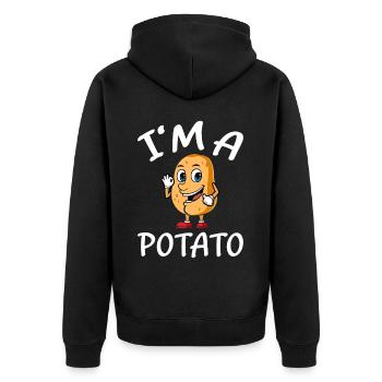 Funny potato costume potato - Unisex Premium Organic Zip Hoodie - black - Back - Nico (187cm)