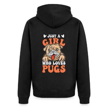 Carlin Chiens Amour Chien - Veste à capuche bio Premium Unisexe - noir - Dos - Nico (187cm)