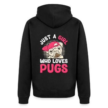 Carlin Chiens Amour Chien - Veste à capuche bio Premium Unisexe - noir - Dos - Nico (187cm)