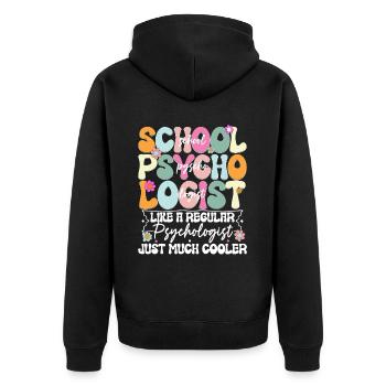 Psychologue scolaire - Veste à capuche bio Premium Unisexe - noir - Dos - Nico (187cm)