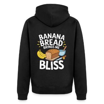 Banana Bread Eater Food Lover Breakfast Foodie - Unisex Premium Organic Zip Hoodie - black - Back - Nico (187cm)
