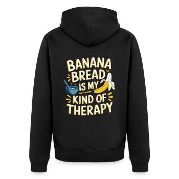 Banana Bread Eater Food Lover Breakfast Foodie - Unisex Premium Organic Zip Hoodie - black - Back - Nico (187cm)