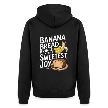 Banane Brotesser Lebensmittelliebhaber Frühstück Feinschmecker - Unisex Premium Bio Zip Hoodie - Schwarz - Hinten - Nico (187cm)