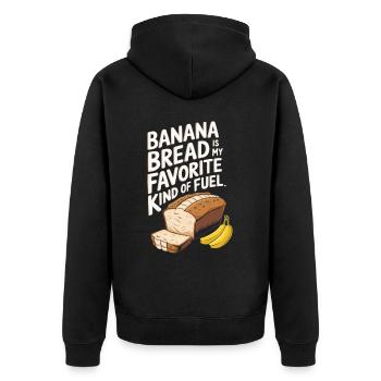 Banana Bread Eater Food Lover Breakfast Foodie - Unisex Premium Organic Zip Hoodie - black - Back - Nico (187cm)