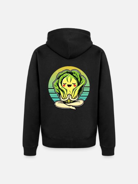 Lettuce Romaine Calm – Funny Salad - Unisex Premium Organic Zip Hoodie - black