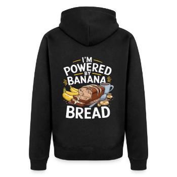 Banana Bread Eater Food Lover Breakfast Foodie - Unisex Premium Organic Zip Hoodie - black - Back - Nico (187cm)