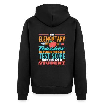 Grundschullehrer Ist Mehr Als Nur Ein Testergebnis - Unisex Premium Bio Zip Hoodie - Schwarz - Hinten - Nico (187cm)