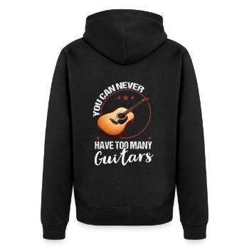 Gitarrist Gitarrist Musiker Gitarrenmusik - Unisex Premium Bio Zip Hoodie - Schwarz - Hinten - Nico (187cm)