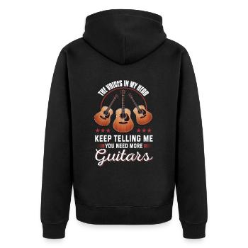 Gitarrist Gitarrist Musiker Gitarrenmusik - Unisex Premium Bio Zip Hoodie - Schwarz - Hinten - Nico (187cm)