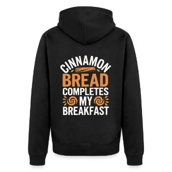 Zimt Brot Essen Liebhaber Zimt Rolle Feinschmecker - Unisex Premium Bio Zip Hoodie - Schwarz - Hinten - Nico (187cm)