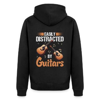 Guitarist Guitarist Musician Guitar Music - Unisex Premium Organic Zip Hoodie - black - Back - Nico (187cm)