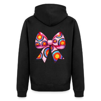 Coquette Bow Archery Bow and Arrow - Unisex Premium Organic Zip Hoodie - black - Back - Nico (187cm)