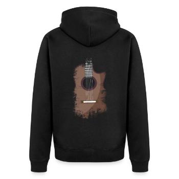 Gitarrist Gitarrist Musiker Gitarrenmusik - Unisex Premium Bio Zip Hoodie - Schwarz - Hinten - Nico (187cm)