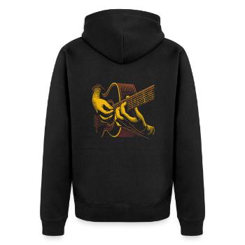 Gitarrist Gitarrist Musiker Gitarrenmusik - Unisex Premium Bio Zip Hoodie - Schwarz - Hinten - Nico (187cm)