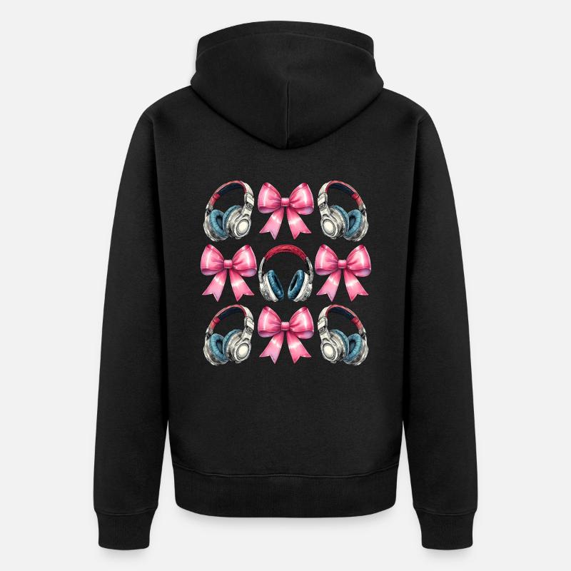 Coquette Bow Tontechniker Tontechniker - Unisex Premium Bio Zip Hoodie - Schwarz