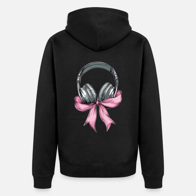 Coquette Bow Tontechniker Tontechniker - Unisex Premium Bio Zip Hoodie - Schwarz