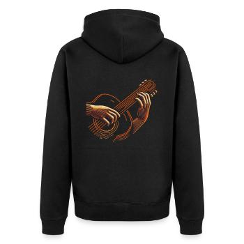 Gitarrist Gitarrist Musiker Gitarrenmusik - Unisex Premium Bio Zip Hoodie - Schwarz - Hinten - Nico (187cm)