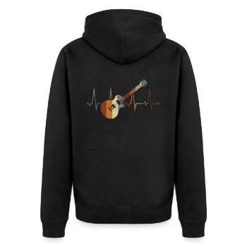 Gitarrist Gitarrist Musiker Gitarrenmusik - Unisex Premium Bio Zip Hoodie - Schwarz - Hinten - Nico (187cm)