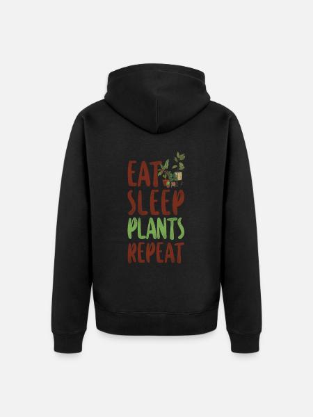 Plant Lover Gardening Eat Sleep - Unisex Premium Organic Zip Hoodie - black