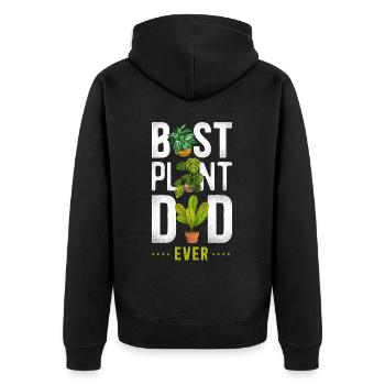 Plant Lover Gardening Dad Best - Unisex Premium Organic Zip Hoodie - black - Back - Nico (187cm)
