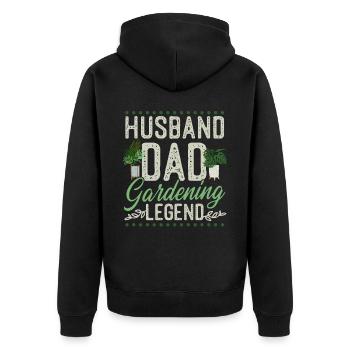 Amoureux des plantes Jardinage Papa Mari - Veste à capuche bio Premium Unisexe - noir - Dos - Nico (187cm)