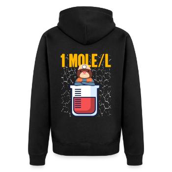 Mole - Unisex Premium Organic Zip Hoodie - black - Back - Nico (187cm)