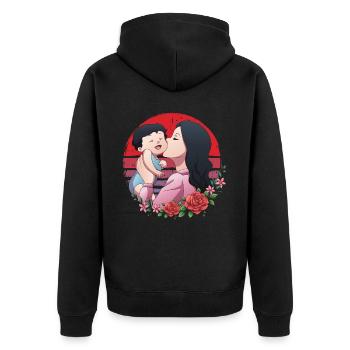 Maman de la fée Une - Veste à capuche bio Premium Unisexe - noir - Dos - Nico (187cm)