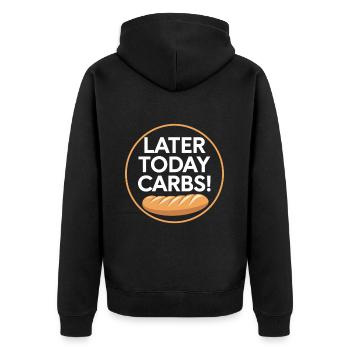 Intermittent fasting Intermittent fasting - Unisex Premium Organic Zip Hoodie - black - Back - Nico (187cm)