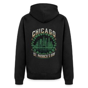 Chicago Saint-Patrick - Veste à capuche bio Premium Unisexe - noir - Dos - Nico (187cm)