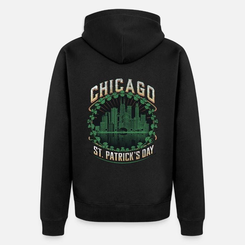 Chicago Saint-Patrick - Veste à capuche bio Premium Unisexe - noir