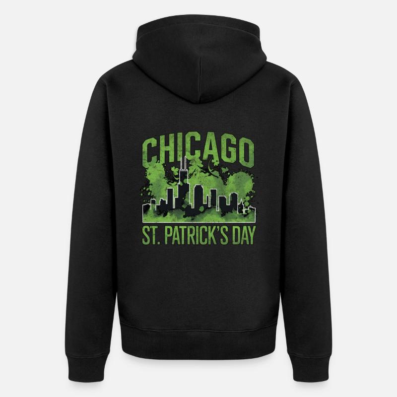 Chicago Saint-Patrick - Veste à capuche bio Premium Unisexe - noir