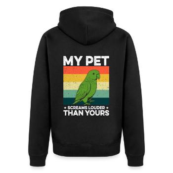 Green Monk Actor Quaker Conure Parrots - Unisex Premium Organic Zip Hoodie - black - Back - Nico (187cm)