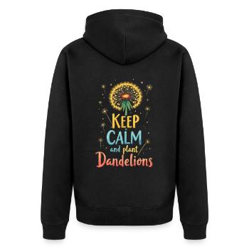 Löwenzahn Pusteblumen Liebhaber Blumen Floral - Unisex Premium Bio Zip Hoodie - Schwarz - Hinten - Nico (187cm)