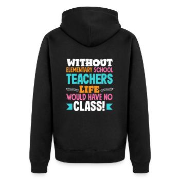 Instituteur sans enseignant Vie sans classe - Veste à capuche bio Premium Unisexe - noir - Dos - Nico (187cm)