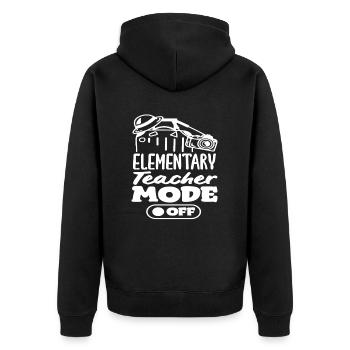 Primary School Teacher Mode From Adventure - Unisex Premium Organic Zip Hoodie - black - Back - Nico (187cm)