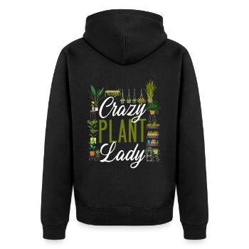 Plant Lover Gardening Crazy Plant - Unisex Premium Bio Zip Hoodie - Schwarz - Hinten - Nico (187cm)