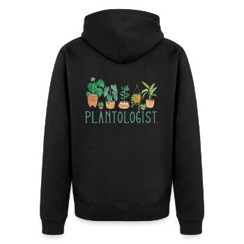 Plant Lover Gardening Plantologist - Unisex Premium Bio Zip Hoodie - Schwarz - Hinten - Nico (187cm)