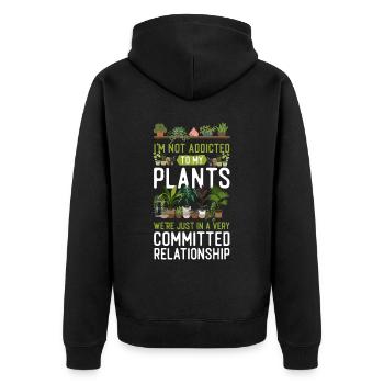 Plant Lover Gardening I'm Not - Unisex Premium Bio Zip Hoodie - Schwarz - Hinten - Nico (187cm)