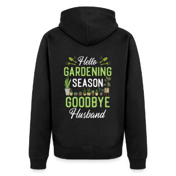 Amoureux des plantes Jardinage Mari Femme - Veste à capuche bio Premium Unisexe - noir - Dos - Nico (187cm)