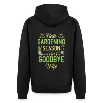 Amoureux des plantes Jardinage Mari Femme - Veste à capuche bio Premium Unisexe - noir - Dos - Nico (187cm)