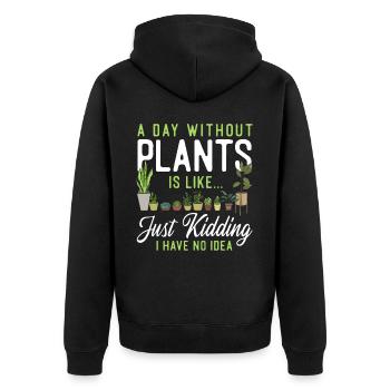 Amateur de plantes jardiner une journée - Veste à capuche bio Premium Unisexe - noir - Dos - Nico (187cm)