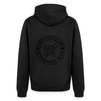 Stricken Ruhestandsplan Rentner Stricken - Unisex Premium Bio Zip Hoodie - Schwarz - Hinten - Nico (187cm)