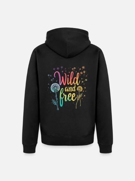 Löwenzahn Pusteblumen Liebhaber Blumen Floral - Unisex Premium Bio Zip Hoodie - Schwarz