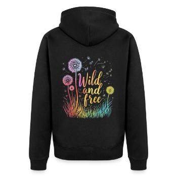 Dandelion Dandelion Lover Floral Floral - Veste à capuche bio Premium Unisexe - noir - Dos - Nico (187cm)