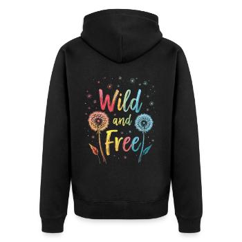 Löwenzahn Pusteblumen Liebhaber Blumen Floral - Unisex Premium Bio Zip Hoodie - Schwarz - Hinten - Nico (187cm)
