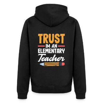 Confiance de l’enseignant du primaire Je suis un enseignant du primaire - Veste à capuche bio Premium Unisexe - noir - Dos - Nico (187cm)